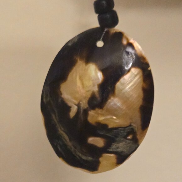 Women's Brown Mother of Pearl Abstract Print Pierced Earrings - Dk Brown - NWOT - Picture 8 of 11